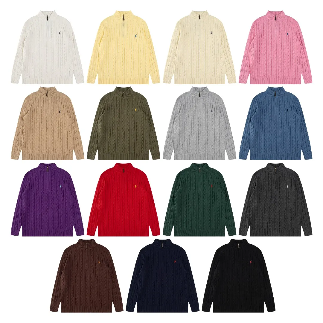 P236 #R92 RALPH LAUREN Ralph Lauren fifteen colors classic small label embroidery logo turtleneck pullover half-zip knitted cable sweater with high-density LOGO embroidery on the chest and original customized tag accessories. Made of pure cotton yarn, pure cotton is skin-friendly and comfortable, small label war horse embroidered twist turtleneck sweater 🐎 high quality, follow the blogger to learn how to wear it! Let’s buy a Ralph Lauren cable sweater. It’s a super hard-to-find series after it became popular. It’s hard to find one on the official website. It’s simple and practical to wear, with a lazy and loose feel. The thickened fabric has more texture, feels soft and delicate, and has a loose fit. Whether worn alone or layered, you can wear different styles of fashion with just one piece!   Size：XS S M L